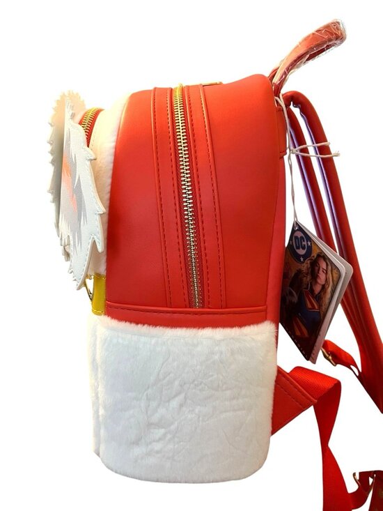 Loungefly DC Comic Supergirl Krypto Figural Mini Backpack White Dog Faux Fur NWT main image 5